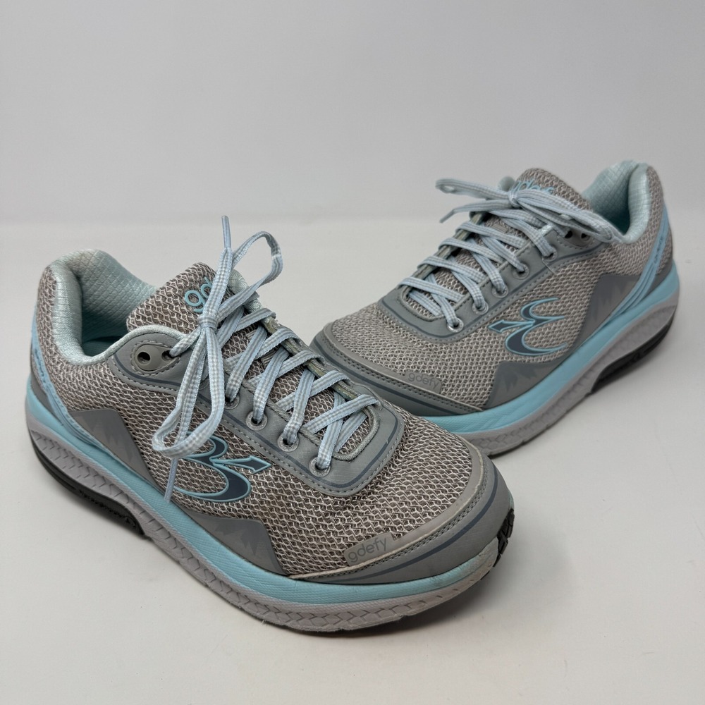 GDEFY Gravity Defyer Corrective Fit Walk Gray Blue Gym Shoes Women's Size 7.5